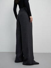 Solid Mid Waist Pocket Pants with Matching Tie