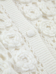 Wool Blend Crochet Knit Vest