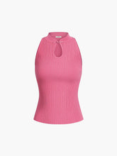 Solid Ribbed Button Sweater Vest