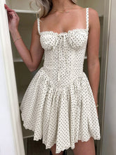 Polka Dot Knotted Cami Short Dress