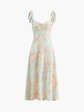Monet Garden Floral Print Midi Dress