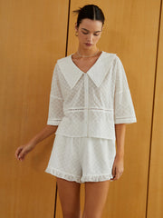 Pure Cotton Textured Shorts Set