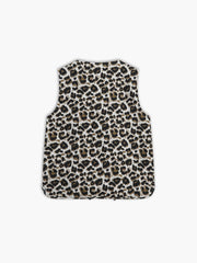 Leopard Print Bow V-neck Vest