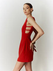 Sleeveless Cutout Solid Dress