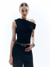 Asymmetrical Solid Stretch Slim Blouse