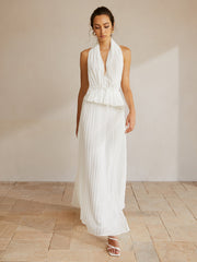 Elegant Halter Backless Skirt Set