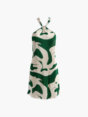Casual Printed Halter Sleeveless Short Dress