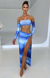 Brynn Maxi Skirt - Blue Haze Print