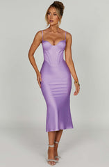 Farrah Midi Dress - Purple