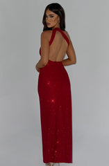 Genevieve Maxi Dress - Red Sparkle