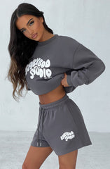 Studio Sweater - Charcoal/White