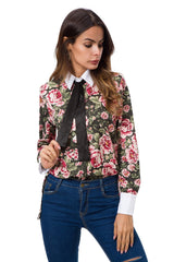 Women's Floral Printed Long Sleeve Blouse