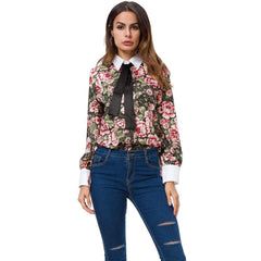 Women's Floral Printed Long Sleeve Blouse
