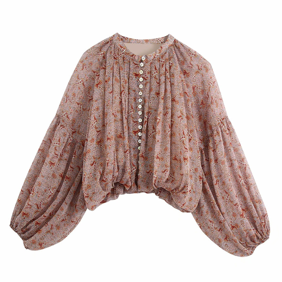 Retro Women's Shirt with Round Neck