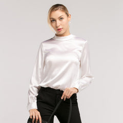 Women's Long Sleeved Stand Collar Blouse