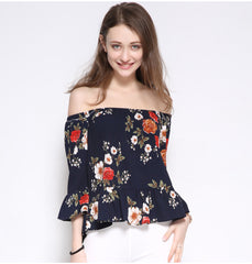 Romantic Summer Off-Shoulder Floral Women's Blouse