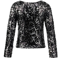 Women's Solid Color Sequined Blouse