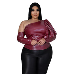 One Shoulder Top for Plus Size Women