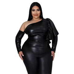 One Shoulder Top for Plus Size Women