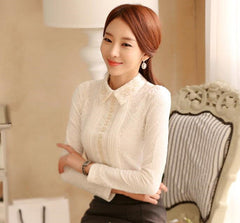 Women's Vintage  Lace Long Sleeved Blouse