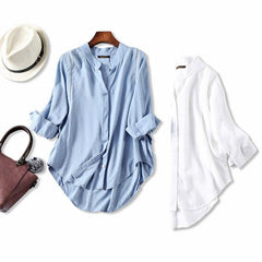 Women's Cotton and Linen Long Shirt