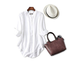 Women's Cotton and Linen Long Shirt