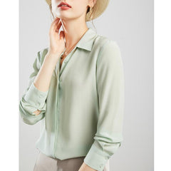 Women's Solid Color Silk Blouse