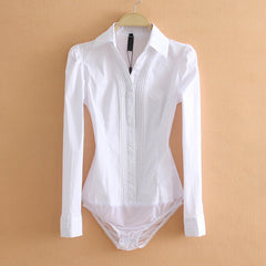 Women's Solid Color Turn-Down Collar Blouse