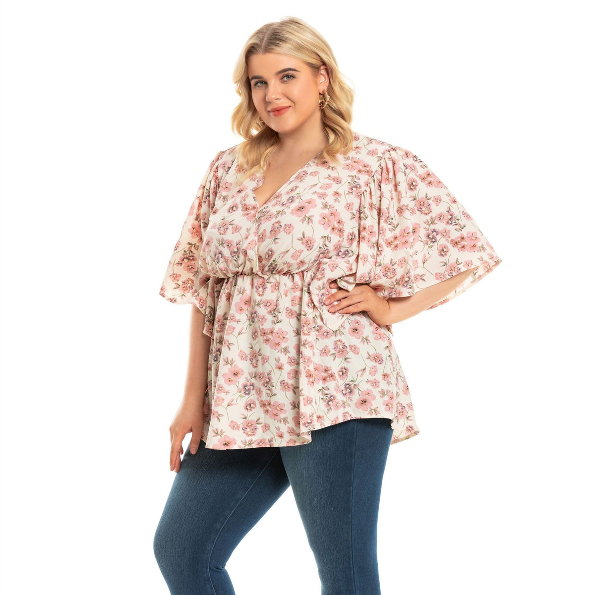 Loose Printed Short Sleeve Top
