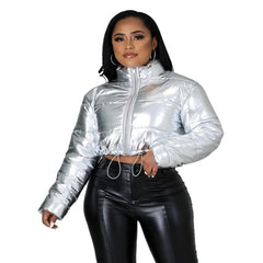 female Cropped Zipper Jacket
