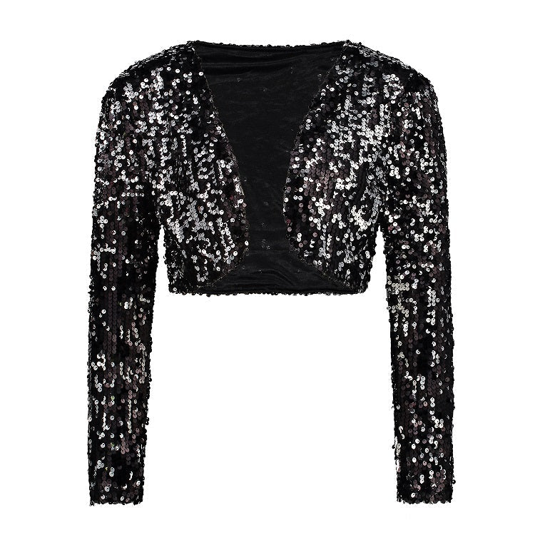 Women's Sequined Crop Jacket