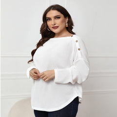 White Round Neck Slim Top