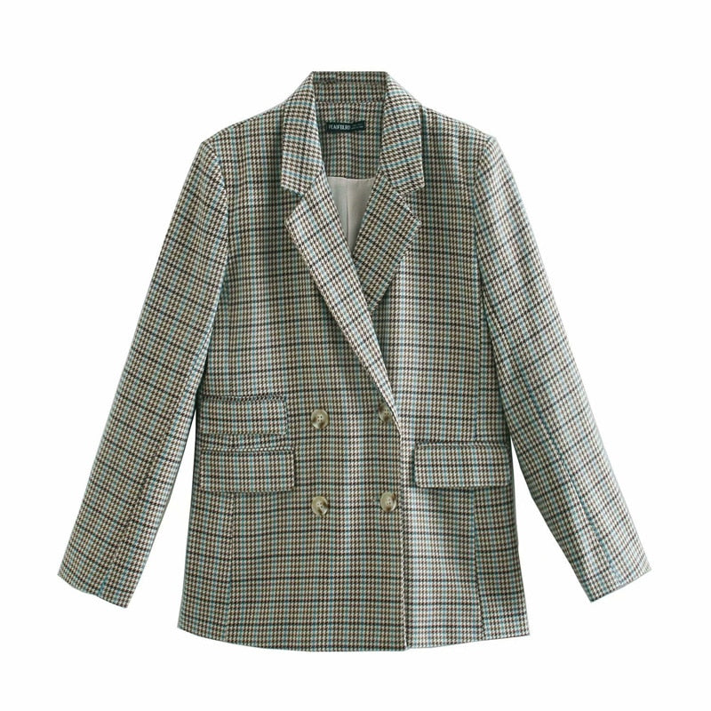 Women's Plaid Patterned Blazer