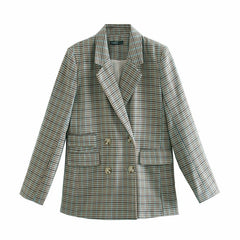 Women's Plaid Patterned Blazer