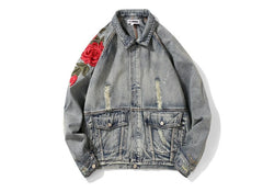 Women's Floral Embroidered Jeans Jacket