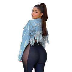 Denim Turn Down Collar Jacket