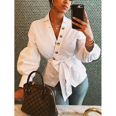 Women's Lantern Sleeve Cotton Top