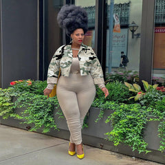 Camouflage Printed Crop Jacket