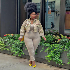 Camouflage Printed Crop Jacket