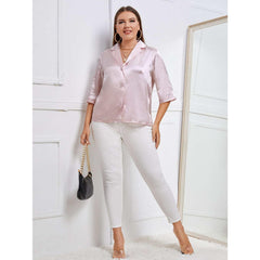 Lapel Neck Elegant Satin Top
