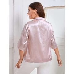 Lapel Neck Elegant Satin Top