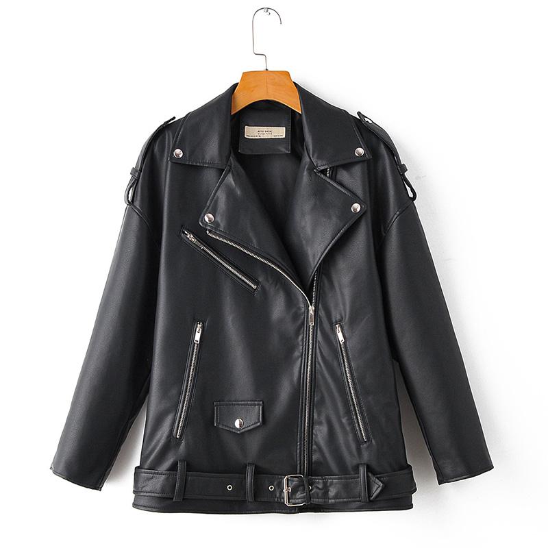 Women's Eco-Leather Oversized Biker Jacket