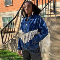 Denim Outwear with Tassels