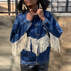 Denim Outwear with Tassels