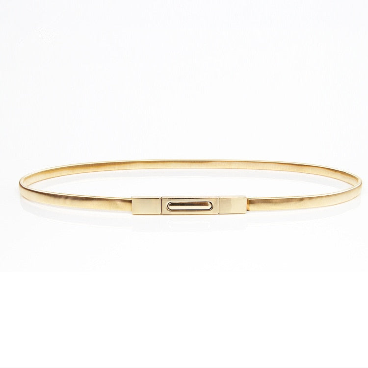 Women's Elegant Thin Elastic Metal Belt