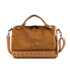 Compact Riveted Top-Handle Bag