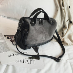 Compact Riveted Top-Handle Bag