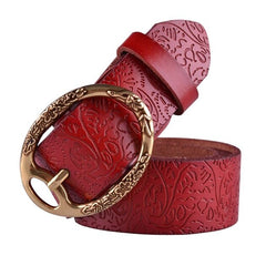 Women's Embossed Genuine Leather Belt