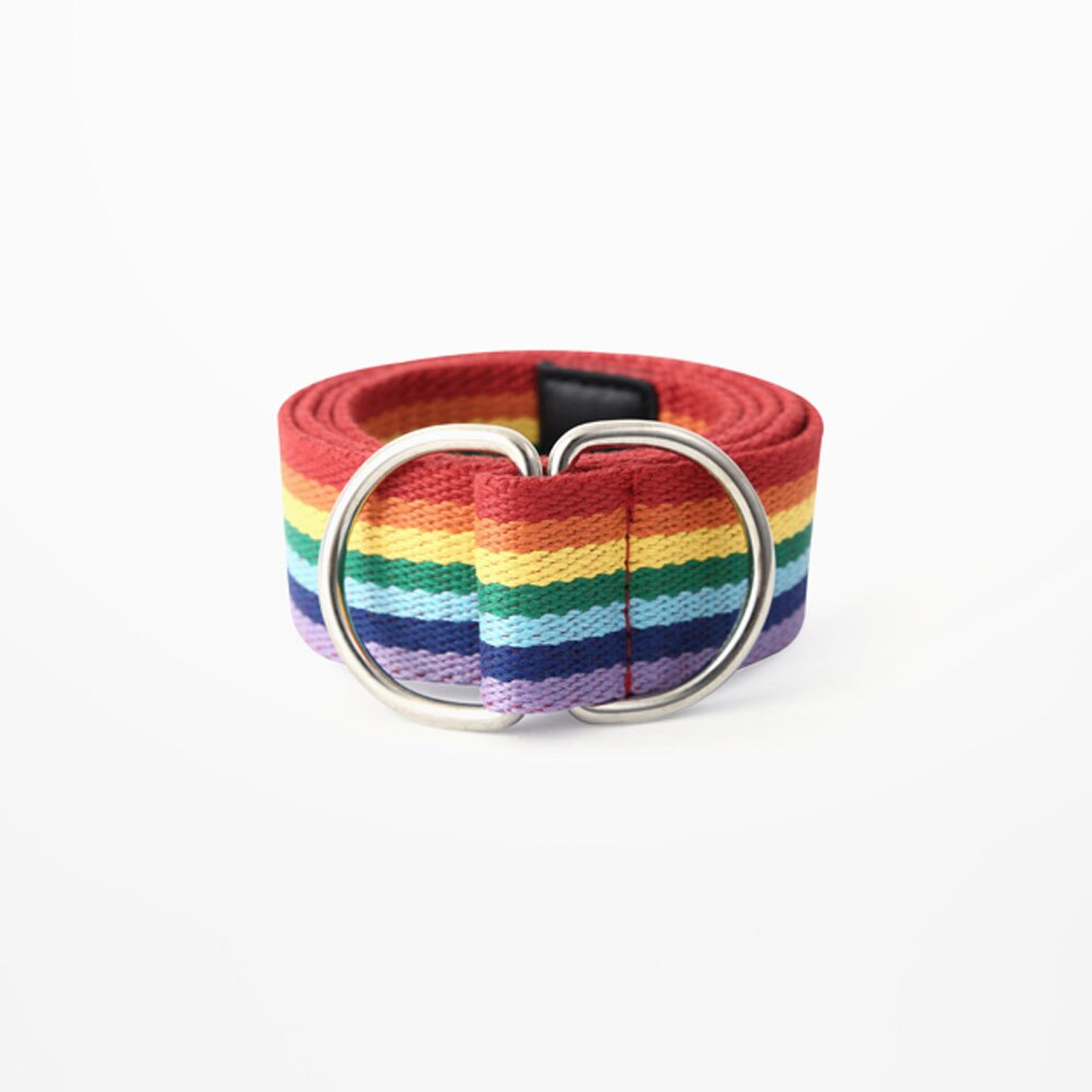 Rainbow Printed Ring Buckle Belt