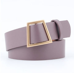 Fashion Women's Geometric Buckle Leather Belt
